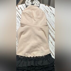 Light Pink and Black Dog Dress with Hood
XLG